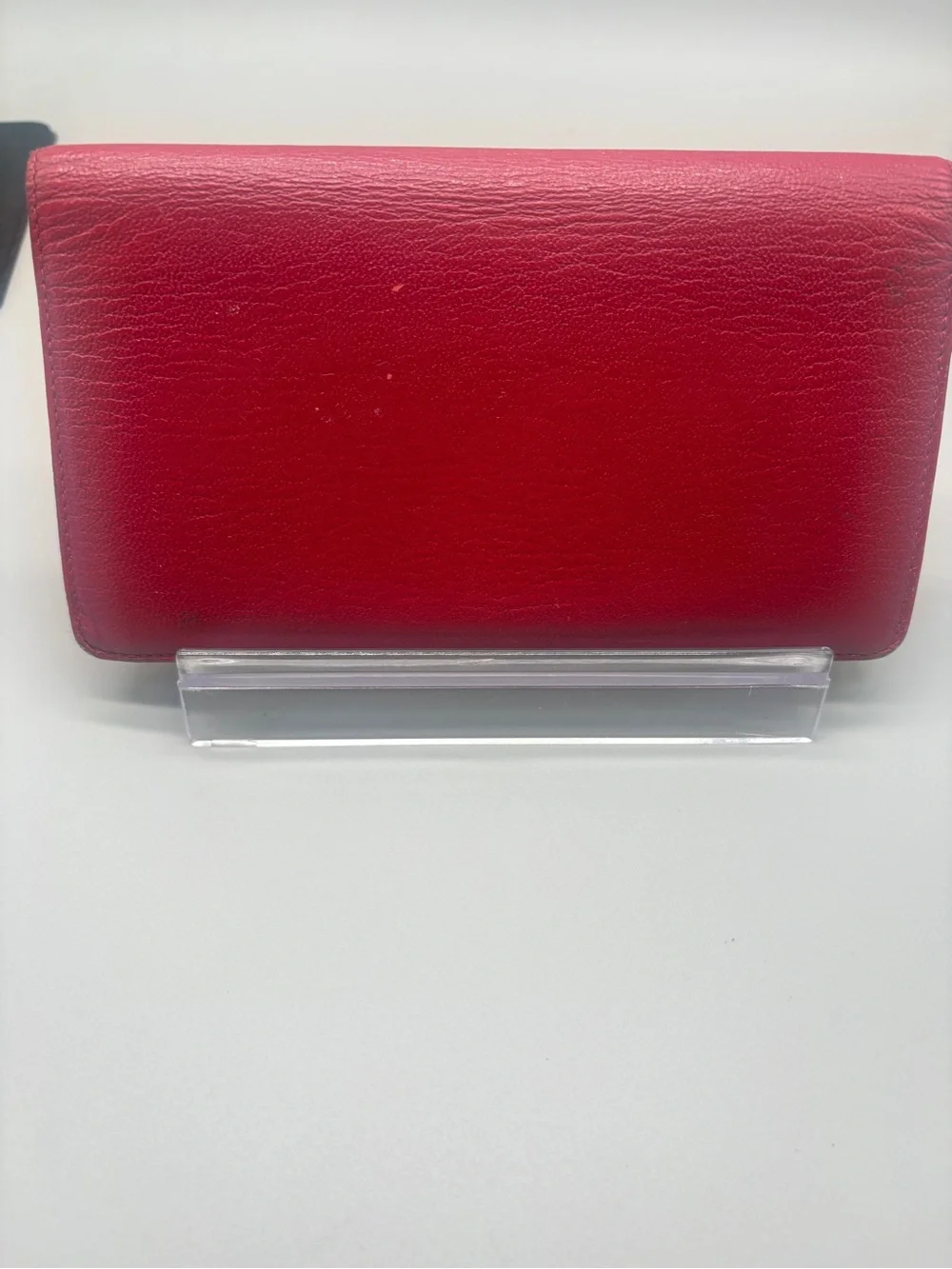 CHANEL Red Leather CC-Logo Continental Wallet